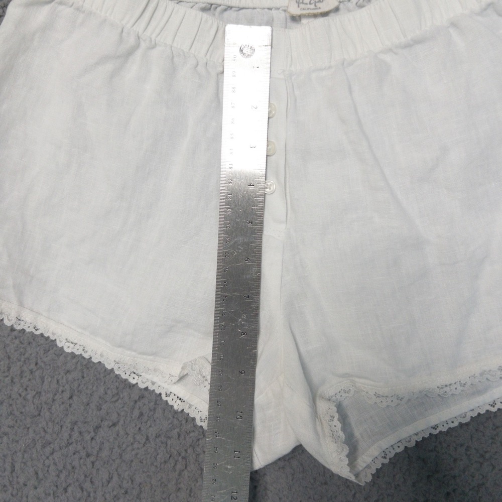 Brandy Melville Keira Linen Boxer Bloomer Lace Trim Pull On Shorts Womens M - Picture 4 of 12